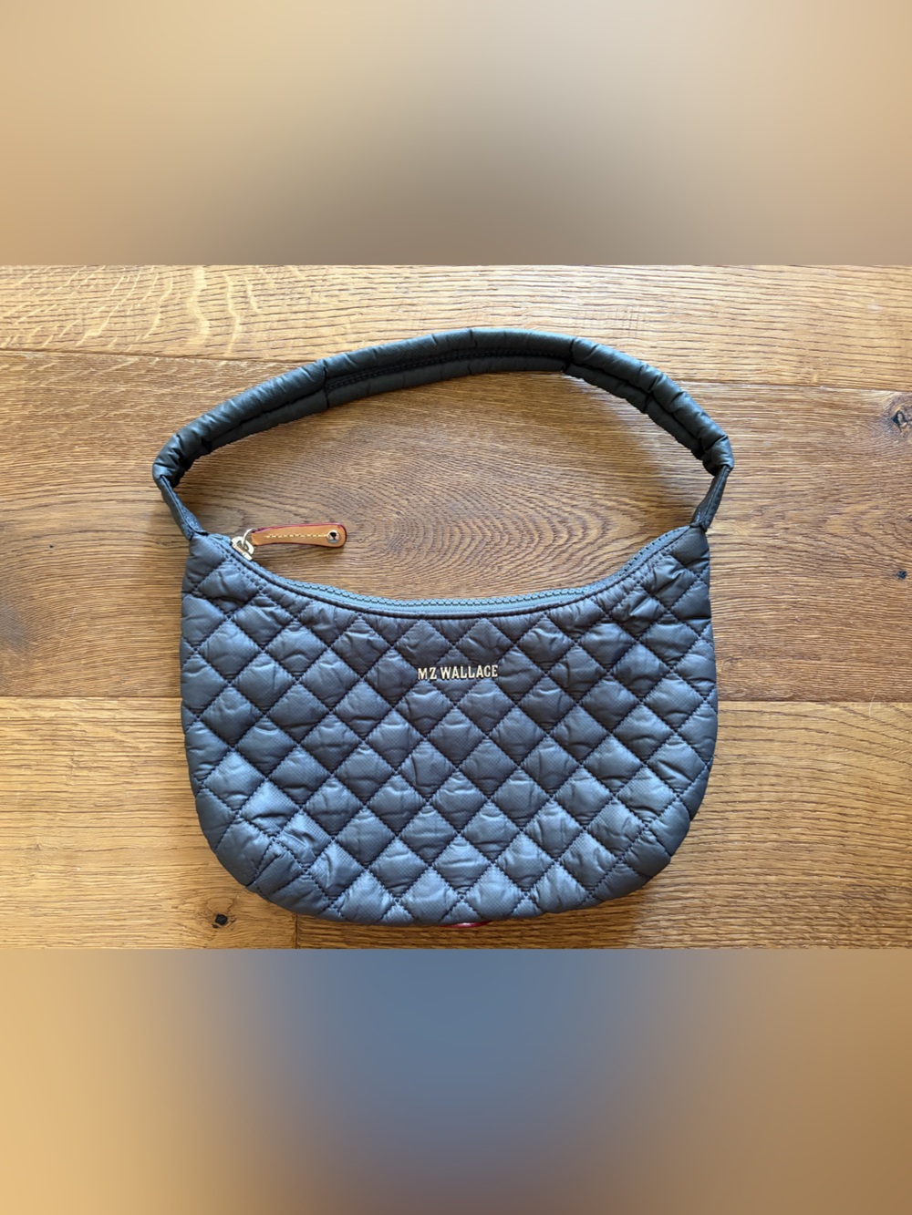 MZ Wallace Quilted Gray Small Shoulder Bag